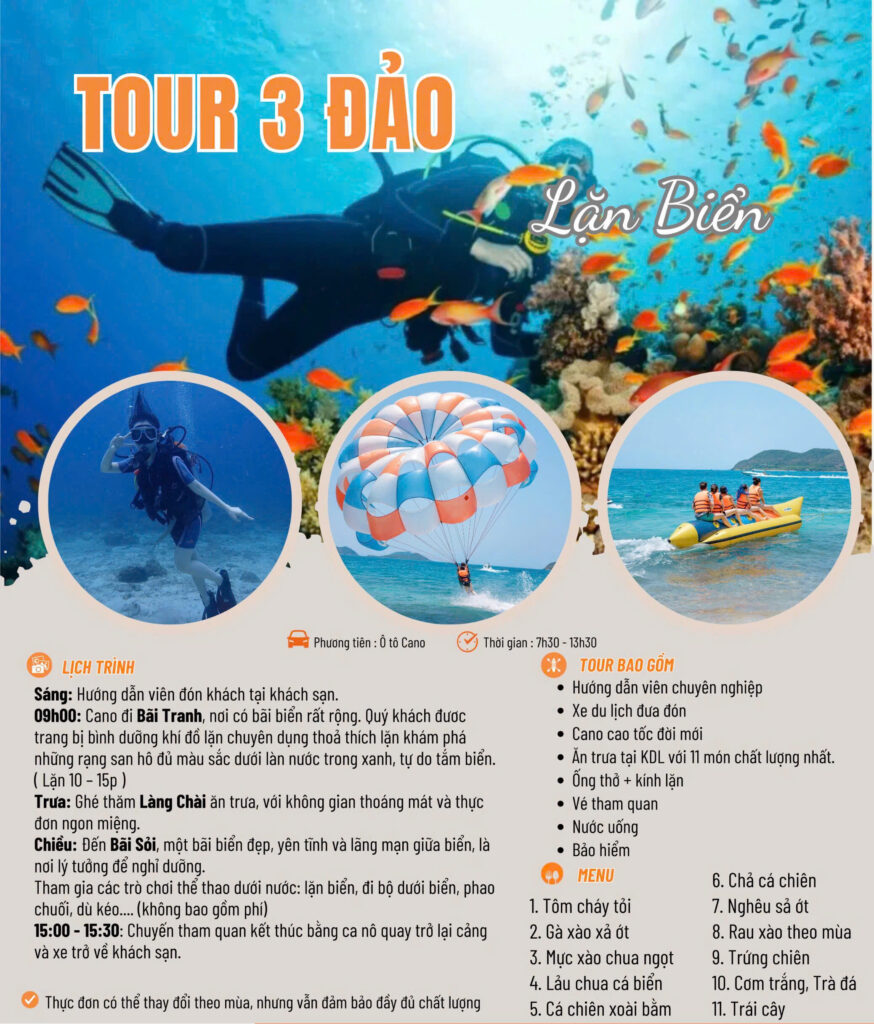 Tour Lặn Biển 3 Đảo Nha Trang 1 Tour lặn biển