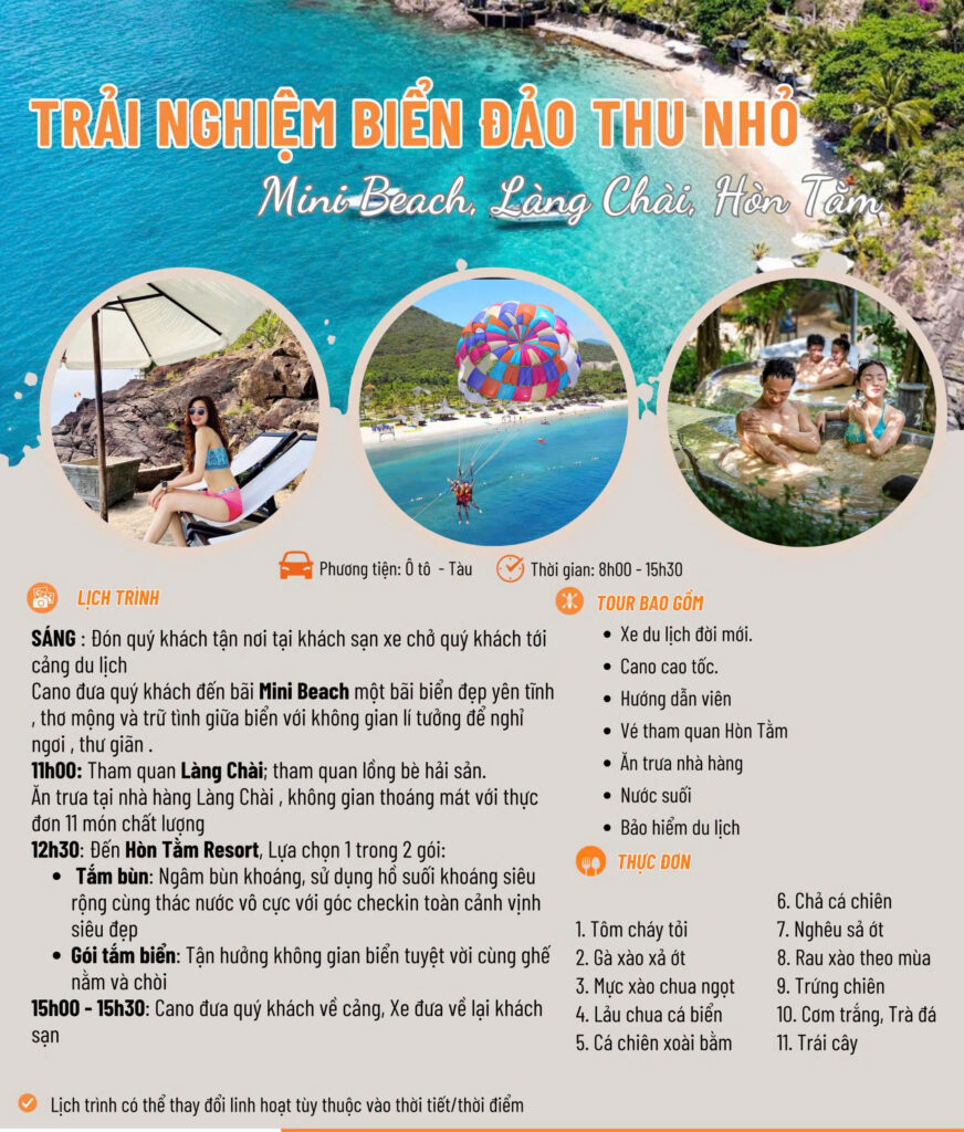 Tour VIP Mini Beach Hòn Tằm 1 Tour VIP Mini Beach - Hòn Tằm